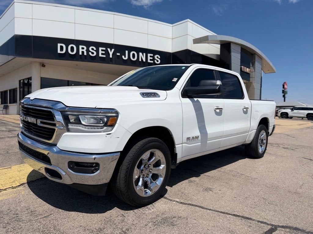 2019 RAM 1500 Big Horn/Lone Star in Bright White Clearcoat — front three-quarter view