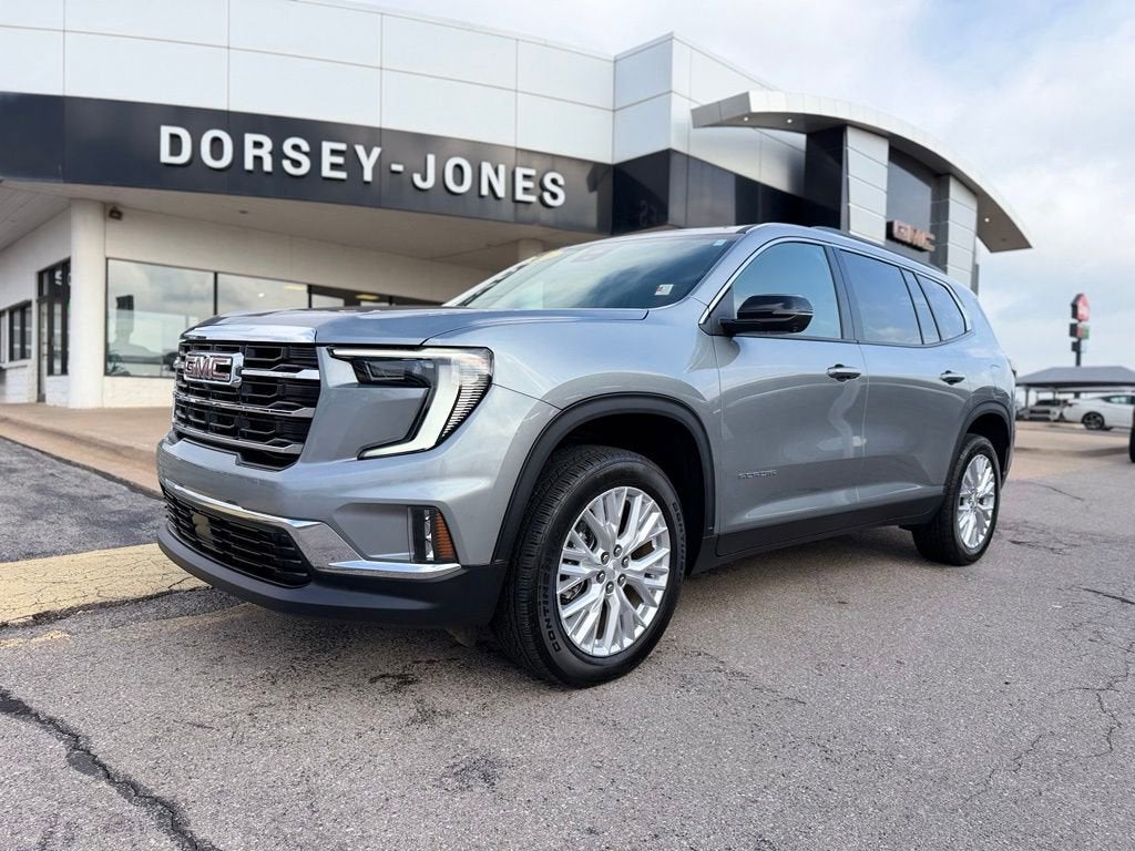 2026 GMC Acadia Elevation in Sterling Metallic — front three-quarter view