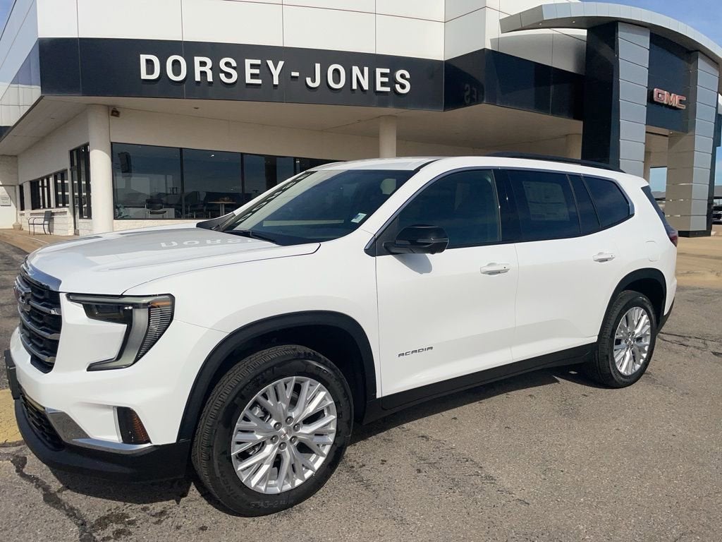 2026 GMC Acadia Elevation in Summit White — front three-quarter view