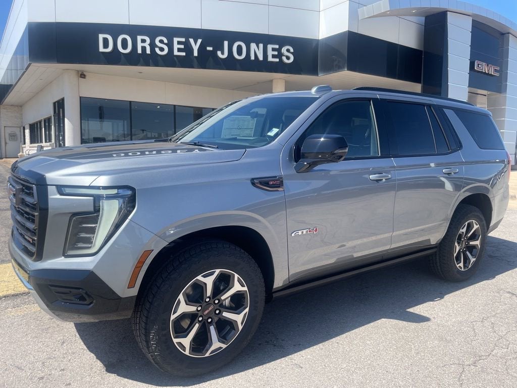 2026 GMC Yukon AT4 Ultimate in Sterling Metallic — front three-quarter view