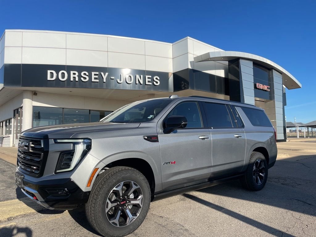 2026 GMC Yukon XL AT4 Ultimate in Sterling Metallic — front three-quarter view