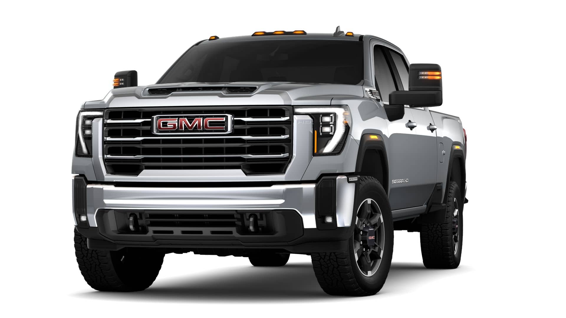 2026 GMC Sierra 2500 HD SLE in Sterling Metallic — front three-quarter view