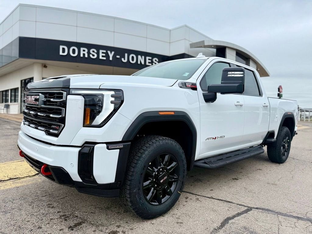 2026 GMC Sierra 2500 HD AT4 in Summit White — front three-quarter view