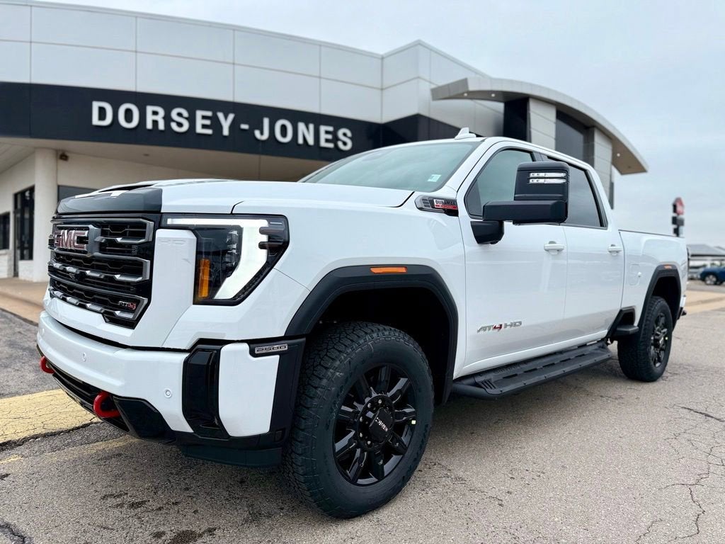 2026 GMC Sierra 2500 HD AT4 in Summit White — front three-quarter view