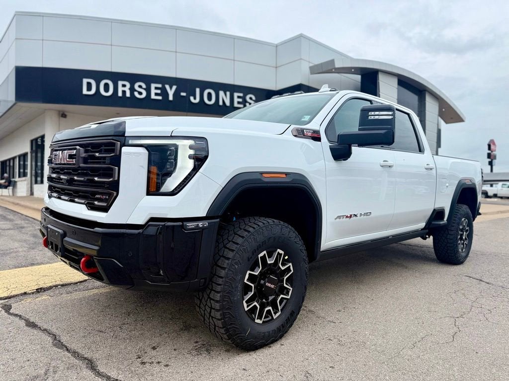 2026 GMC Sierra 2500 HD AT4X in Summit White — front three-quarter view