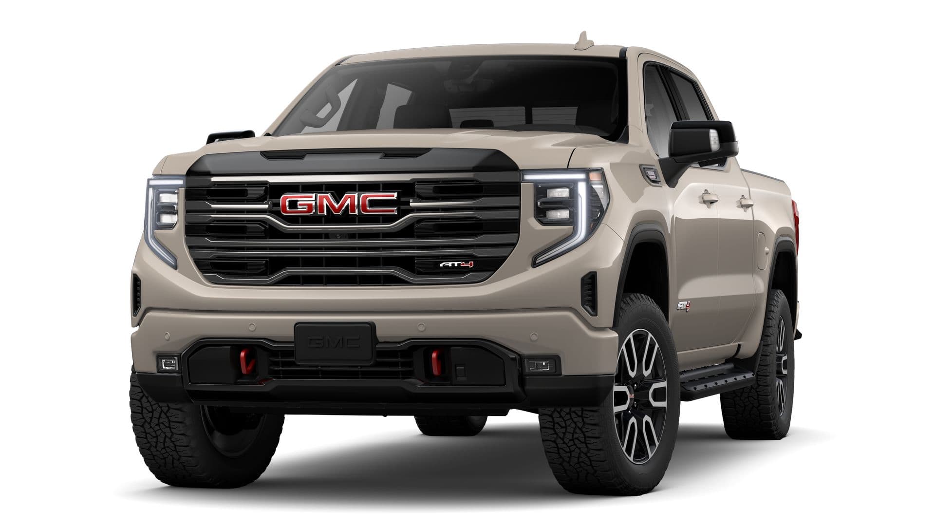 2026 GMC Sierra 1500 AT4 in Coastal Dune — front three-quarter view