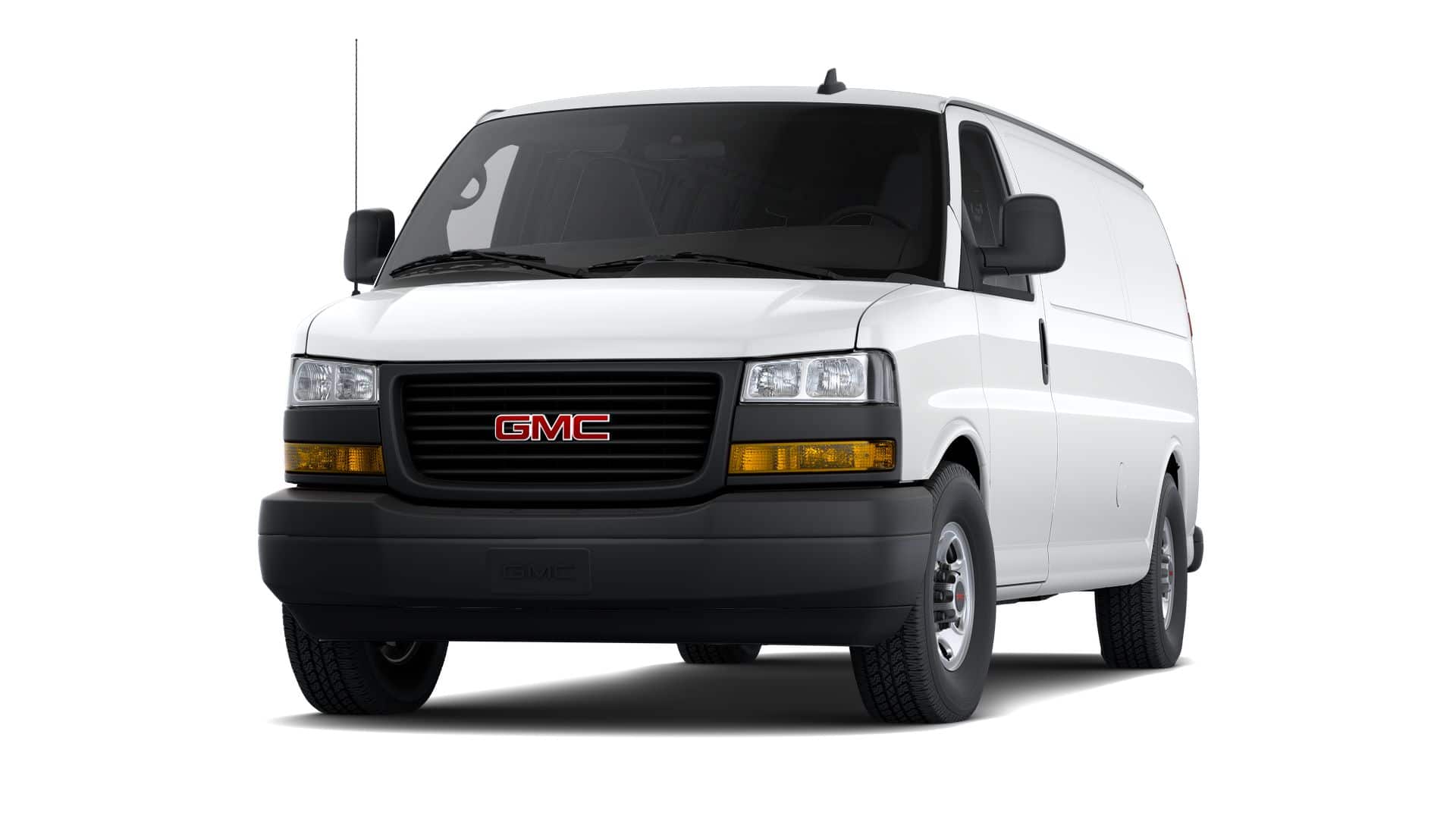 2026 GMC Savana Cargo Work Van in Summit White — front three-quarter view