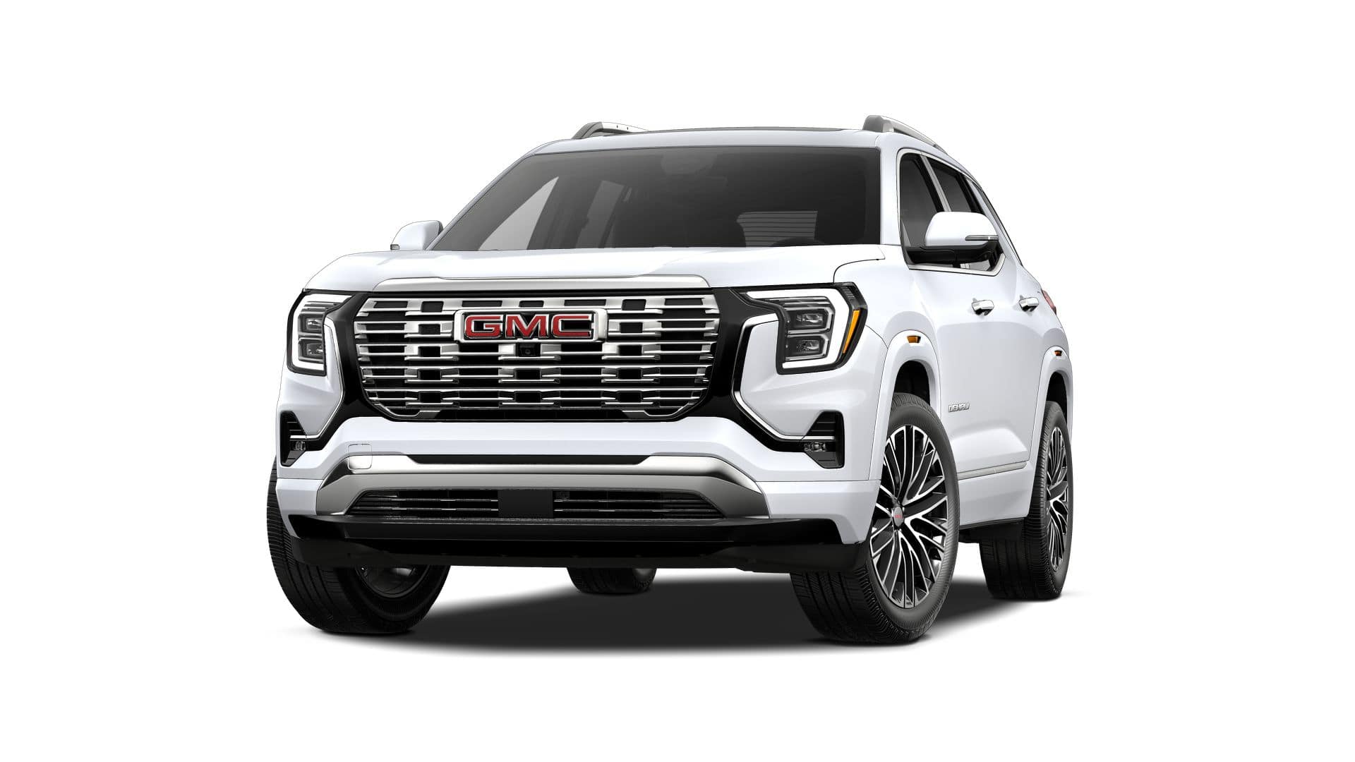 2027 GMC Terrain AWD Denali in Summit White — front three-quarter view