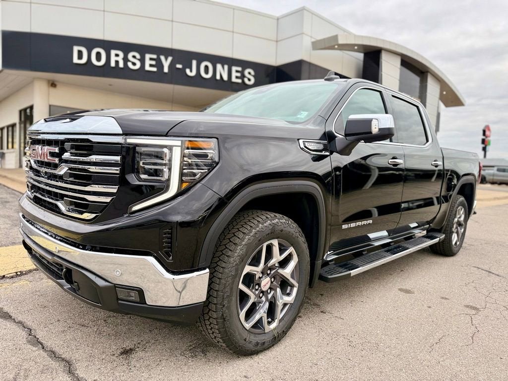2026 GMC Sierra 1500 SLT in Onyx Black — front three-quarter view