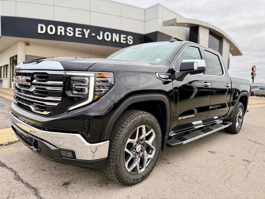 2026 GMC Sierra 1500 SLT in Onyx Black — front three-quarter view