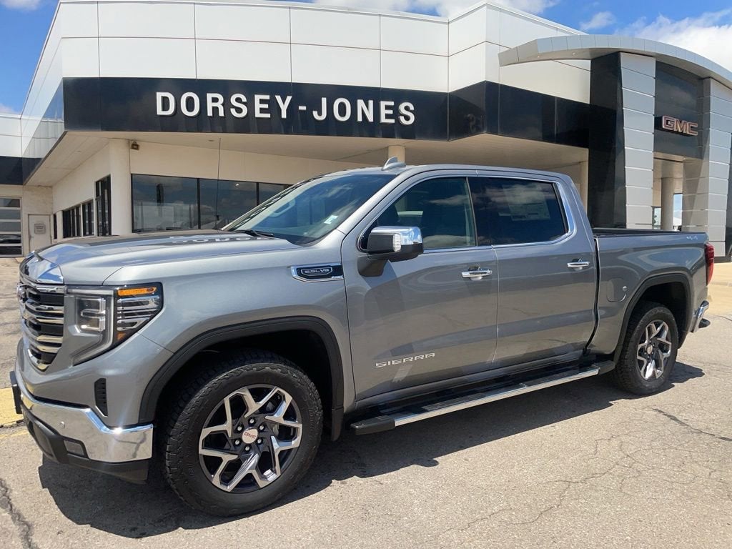 2026 GMC Sierra 1500 SLT in Sterling Metallic — front three-quarter view