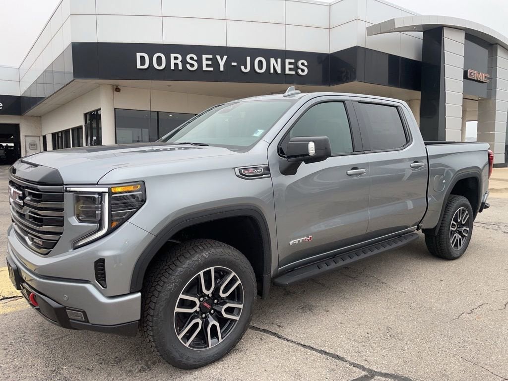 2026 GMC Sierra 1500 AT4 in Sterling Metallic — front three-quarter view