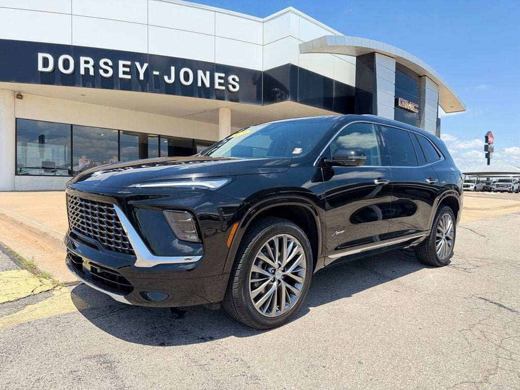 2025 Buick Enclave Avenir in Ebony Twilight Metallic — front three-quarter view