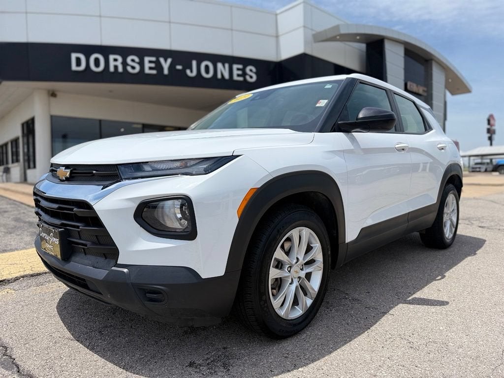 2023 Chevrolet Trailblazer LS in Summit White — front three-quarter view