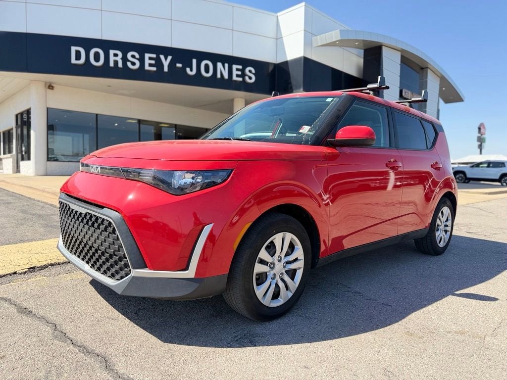 2023 Kia Soul LX in Inferno Red — front three-quarter view